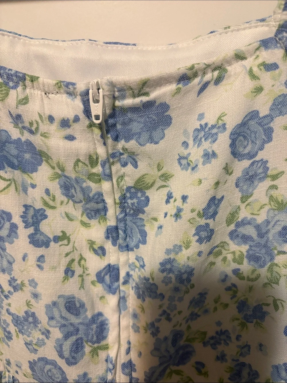 Girls Blue Floral Puff-Sleeve Summer Dress